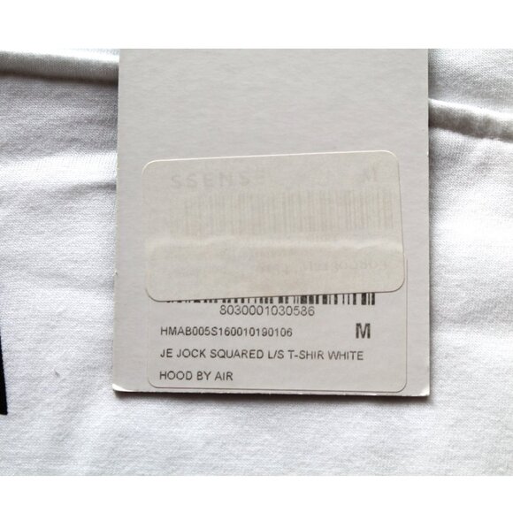 Hood by Air White Jock Squared Long Sleeve Shirt / Medium / White Mens Top HBA - Picture 7 of 7